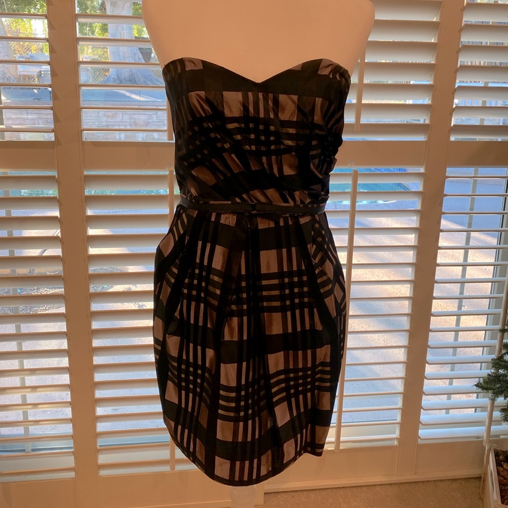 Plaid Grey/Purple/Metallic Mini Dress